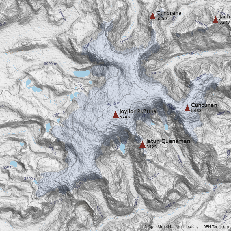 Mapa Cerro Joyllor Puñuna