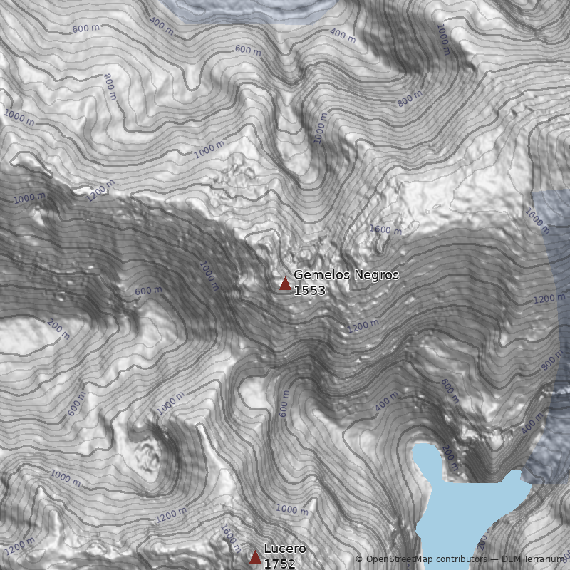 Mapa Cerro Gemelos Negros
