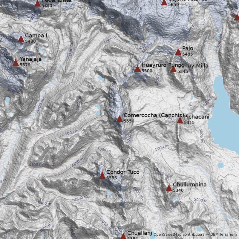 Mapa Cerro Comercocha (Canchis)