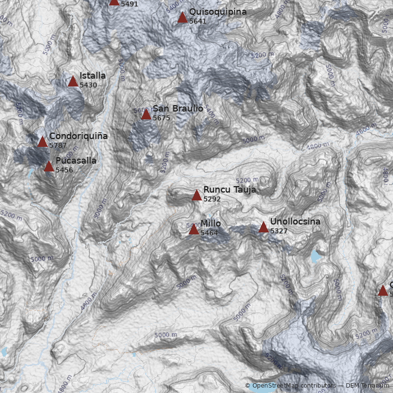 Mapa Cerro Runcu Tauja