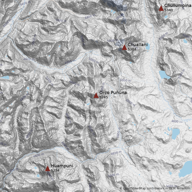 Mapa Cerro Orco Puñuna