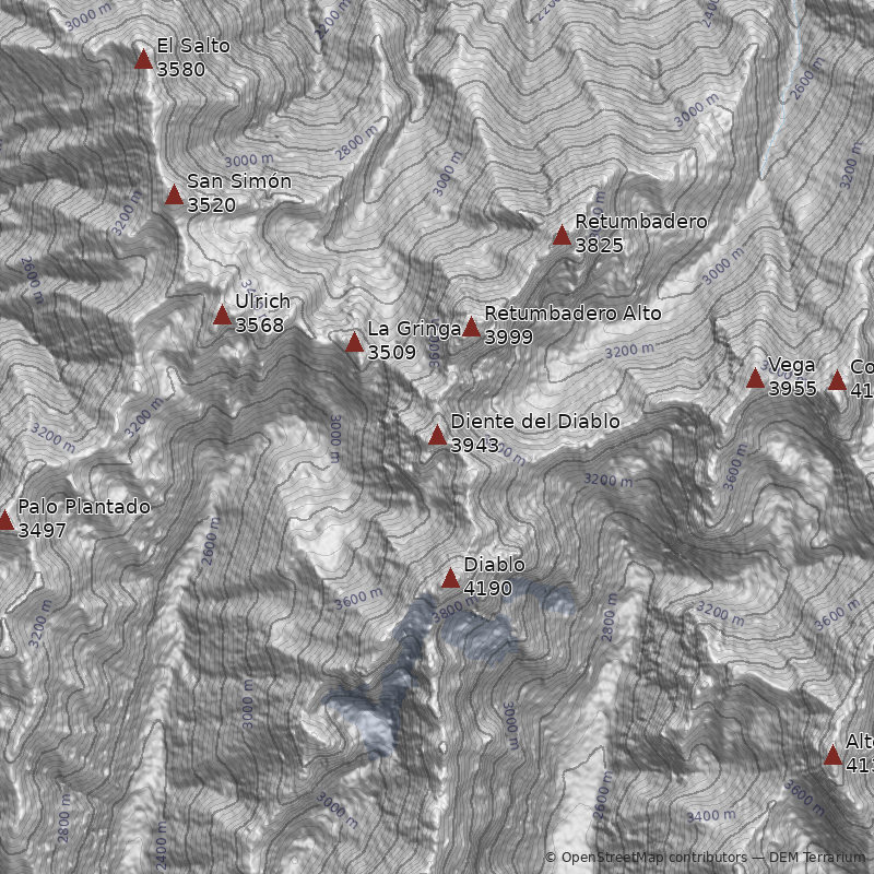 Mapa Cerro Diente del Diablo