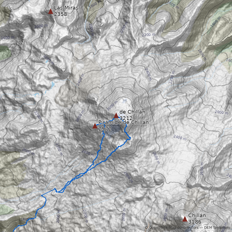 Mapa Nevado de Chillán