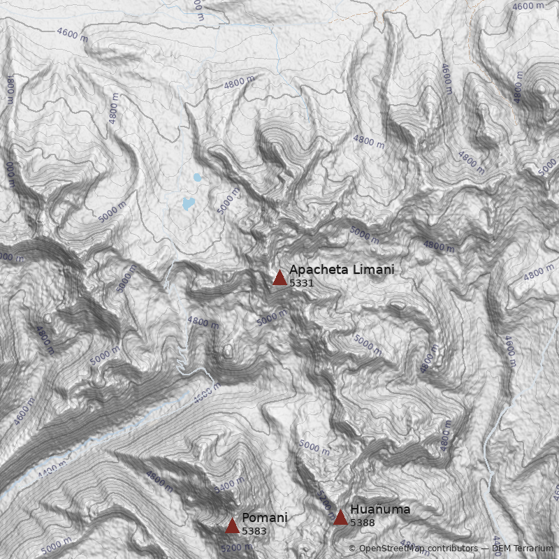 Mapa Cerro Apacheta Limani
