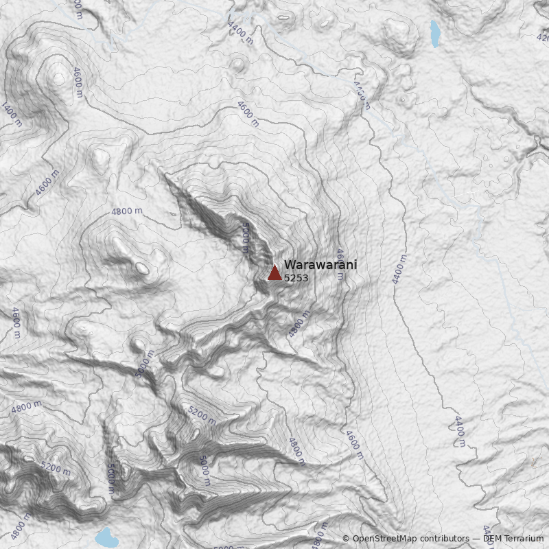 Mapa Cerro Warawarani