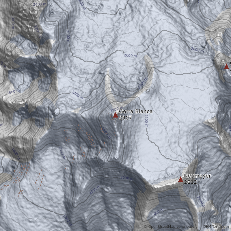 Mapa Cerro Gorra Blanca