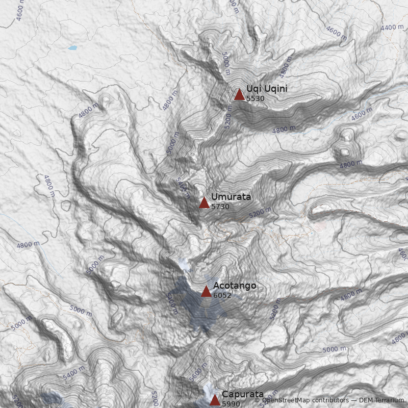 Mapa Volcán Umurata