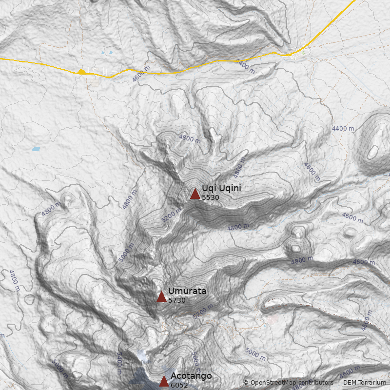 Mapa Volcán Uqi Uqini