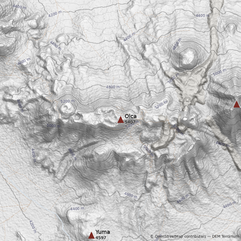 Mapa Volcán Olca