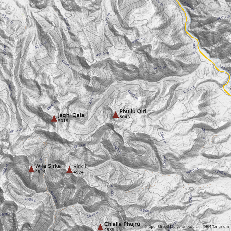 Mapa Cerro Phullu Qiri