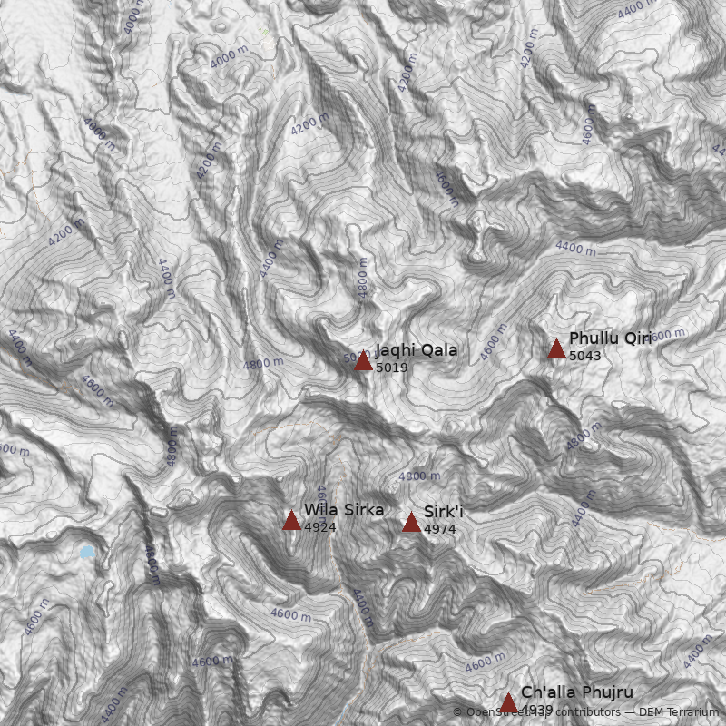 Mapa Cerro Jaqhi Qala