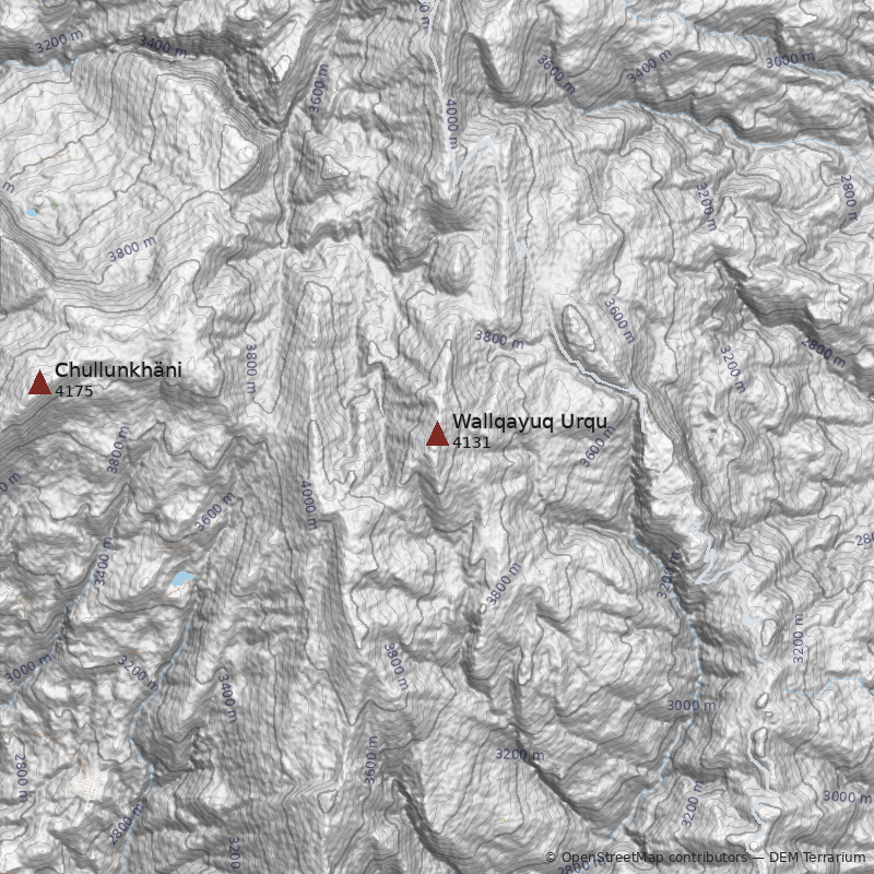 Mapa Cerro Wallqayuq Urqu