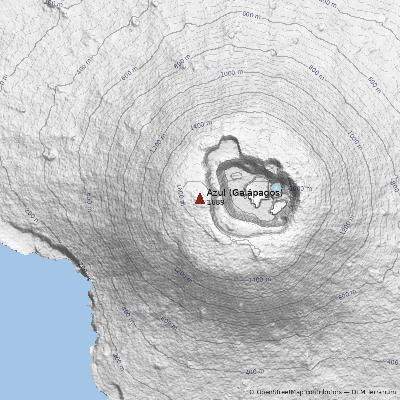 Mapa Volcán Azul (Galápagos)