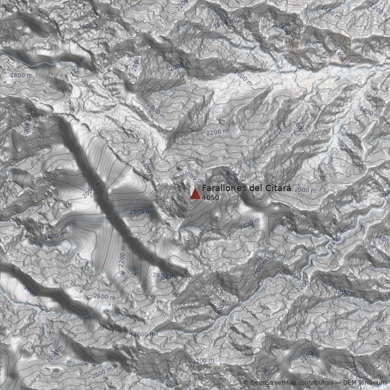 Mapa Cerro Farallones del Citará