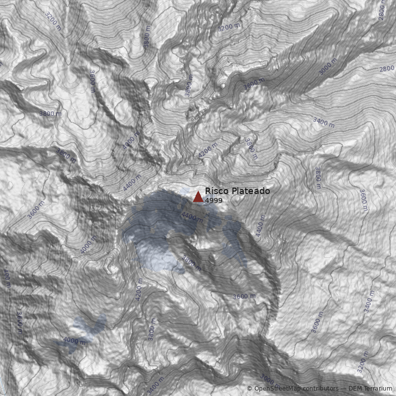 Mapa Volcán Risco Plateado