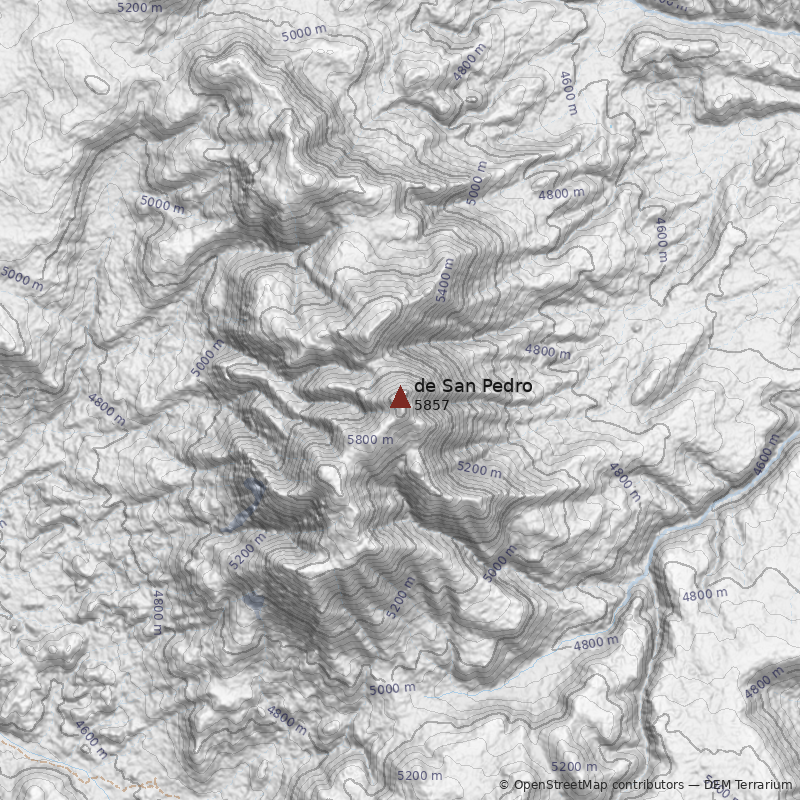 Mapa Nevado de San Pedro