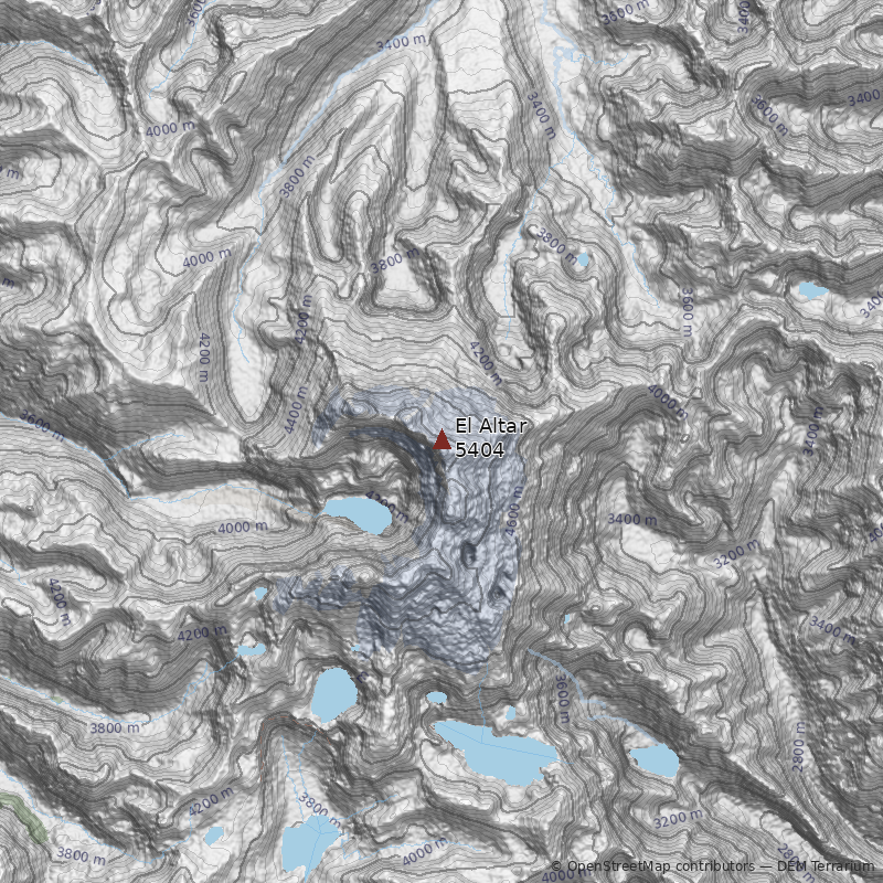 Mapa Volcán El Altar