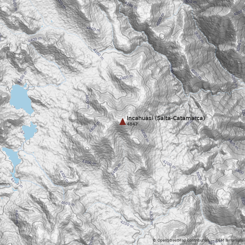 Mapa Cerro Incahuasi (Salta-Catamarca)