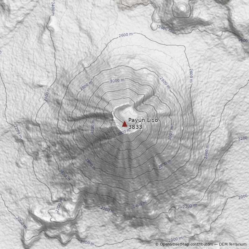 Mapa Volcán Payún Liso