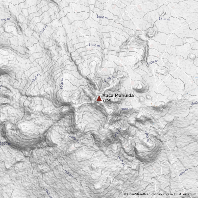 Mapa Volcán Auca Mahuida