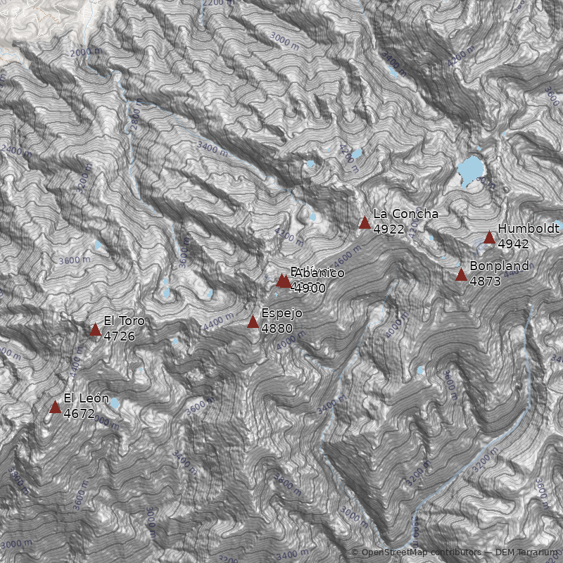 Mapa Pico Bolívar