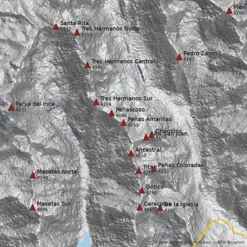 Mapa Cerro Peñas Amarillas