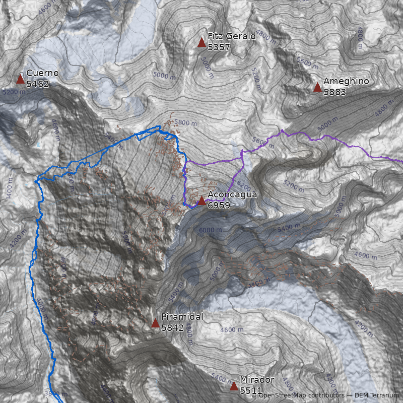 Mapa Cerro Aconcagua