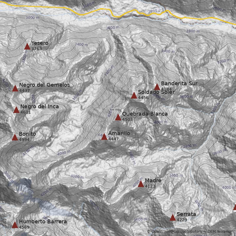 Mapa Cerro Quebrada Blanca