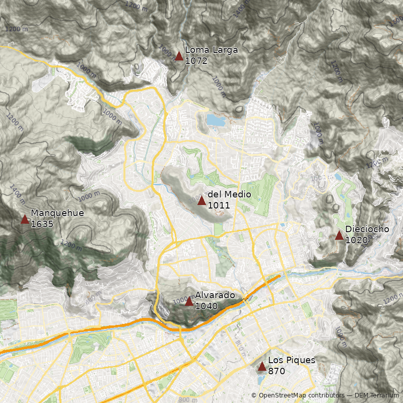 Mapa Cerro del Medio (Lo Barnechea)