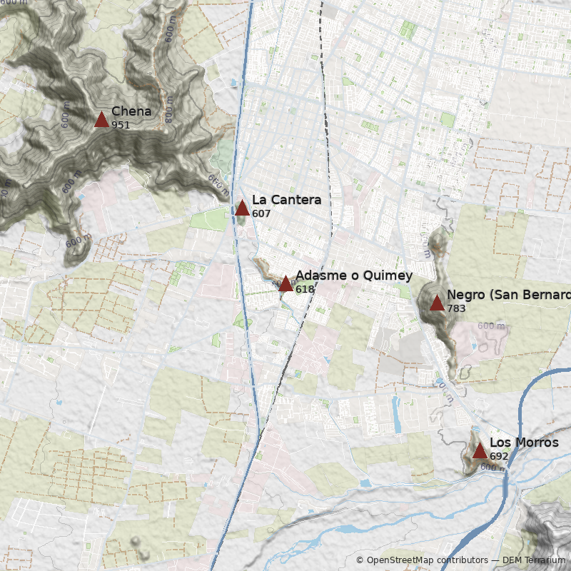 Mapa Cerro Adasme o Quimey
