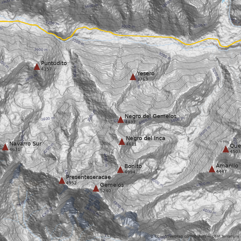 Mapa Cerro Negro del Gemelos