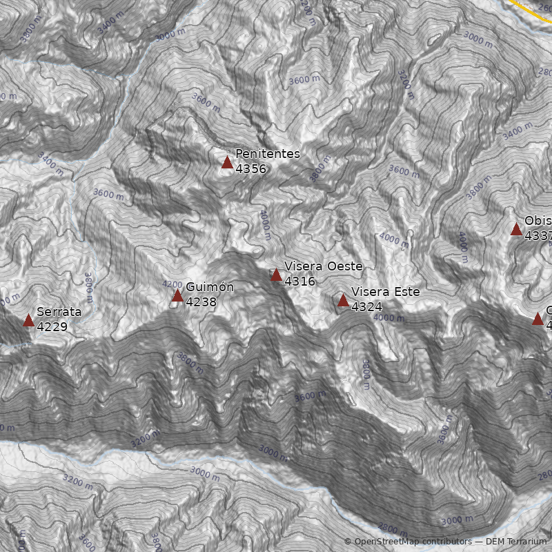 Mapa Cerro Visera Oeste