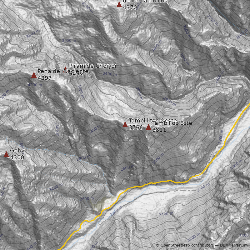 Mapa Cerro Tambillitos Oeste