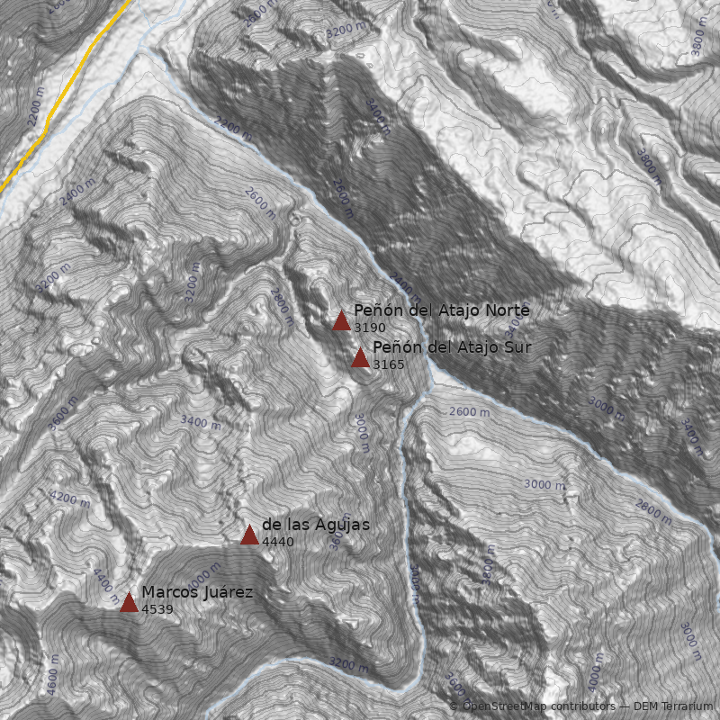 Mapa Cerro Peñón del Atajo Sur