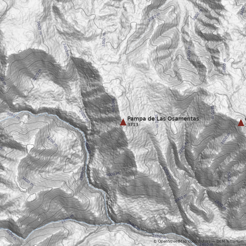 Mapa Cerro Pampa de Las Osamentas