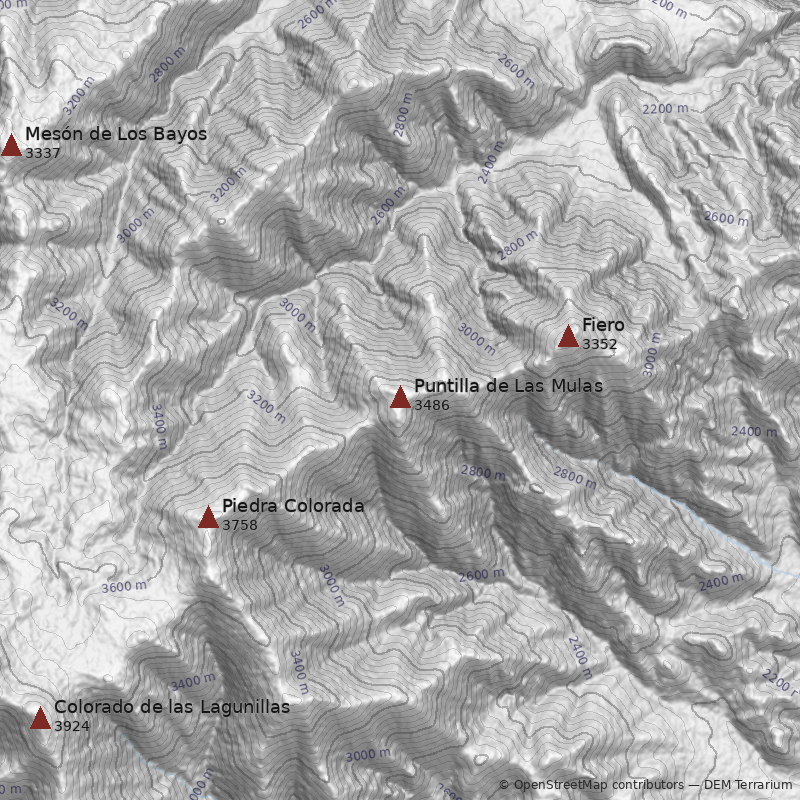 Mapa Cerro Puntilla de Las Mulas