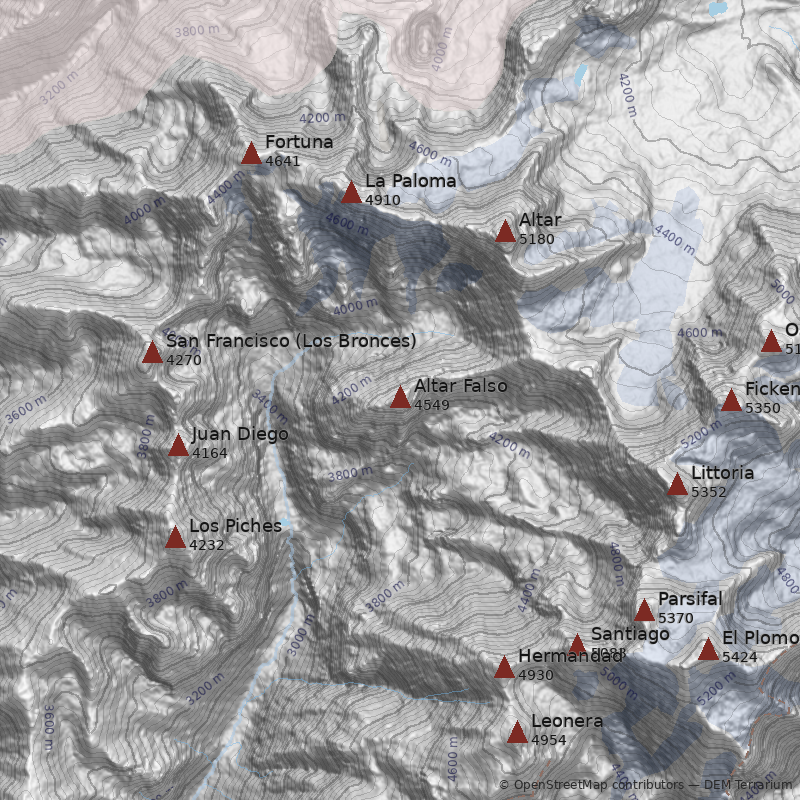Mapa Cerro Altar Falso