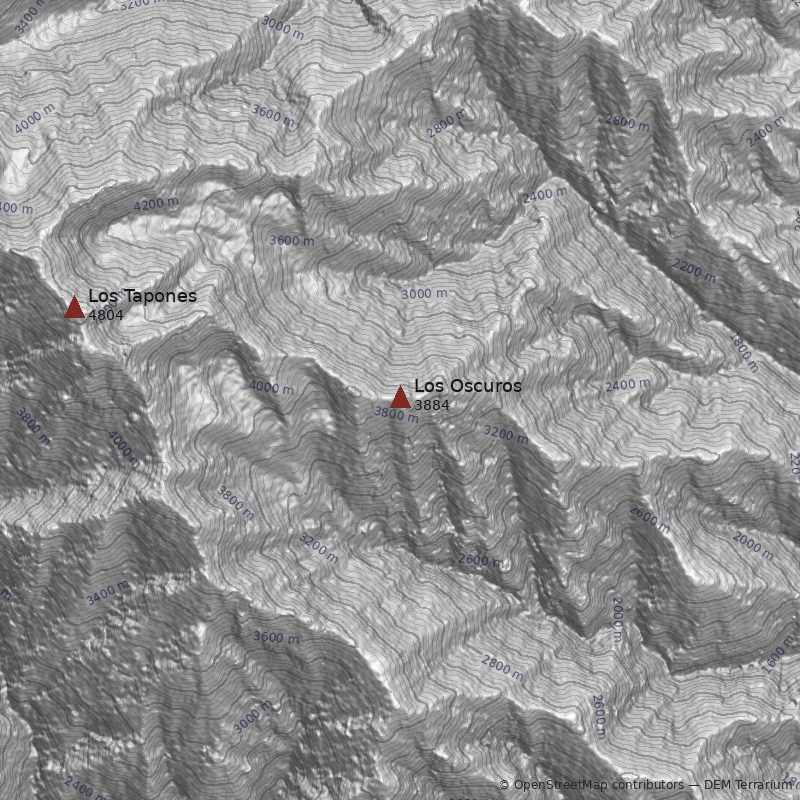 Mapa Cerro Los Oscuros