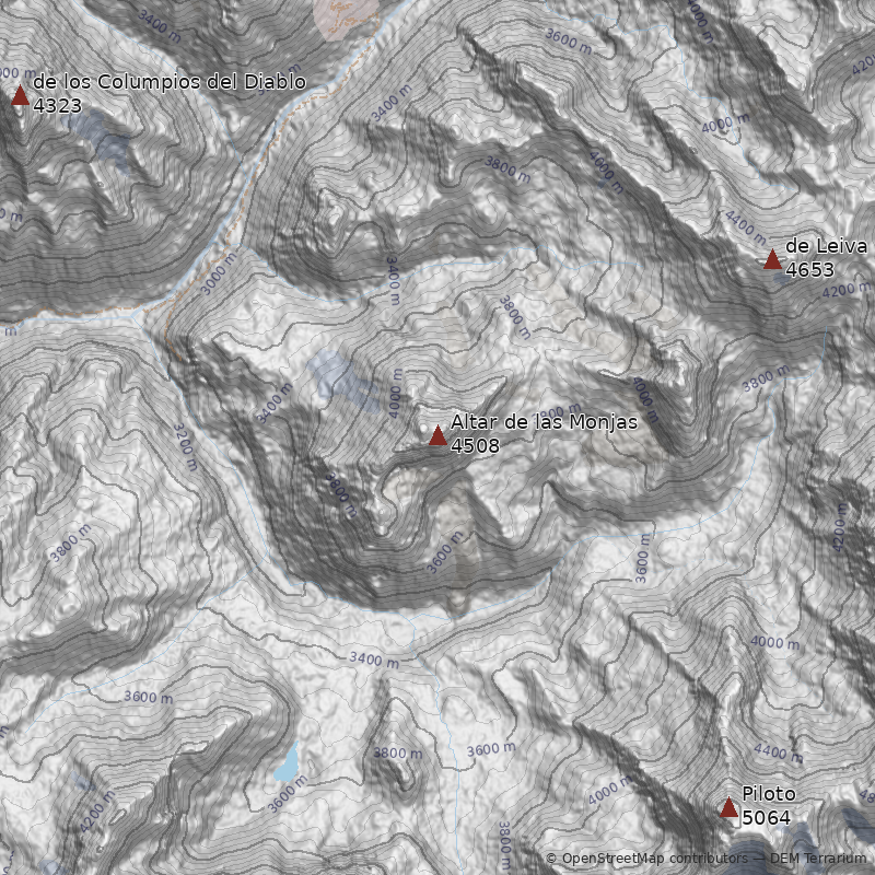Mapa Cerro Altar de las Monjas