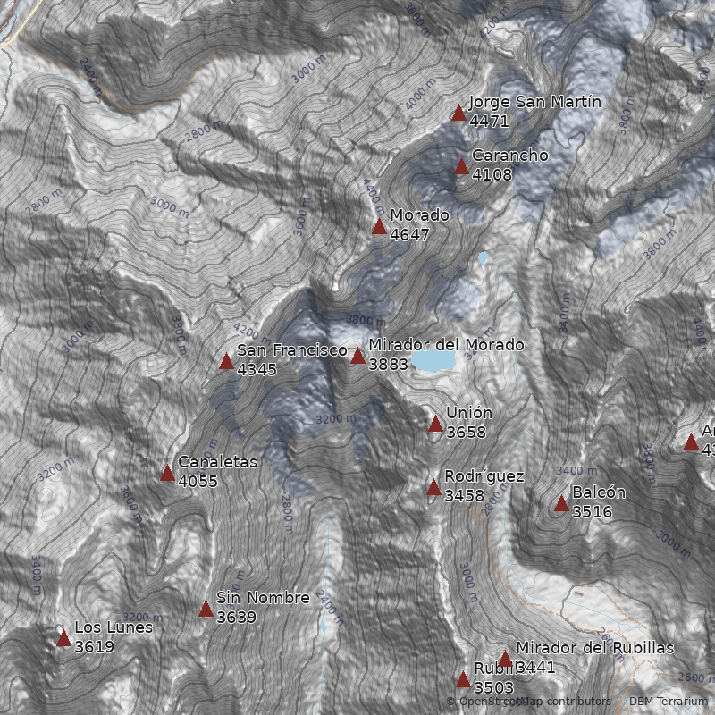Mapa Cerro Mirador del Morado