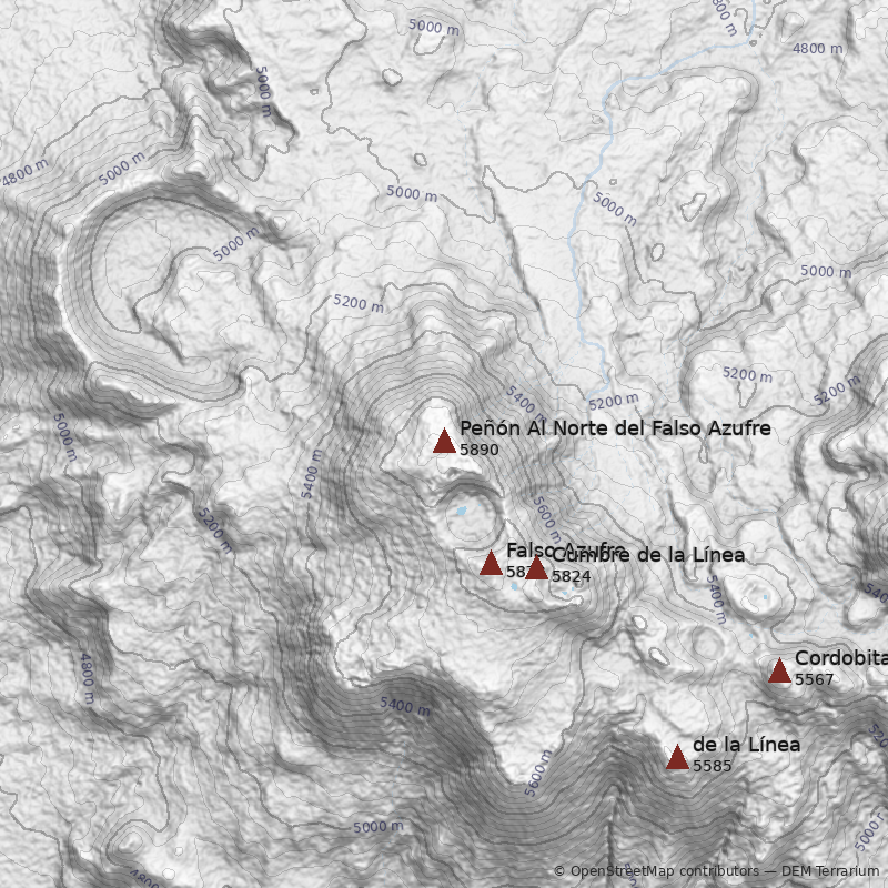 Mapa Cerro Peñón Al Norte del Falso Azufre