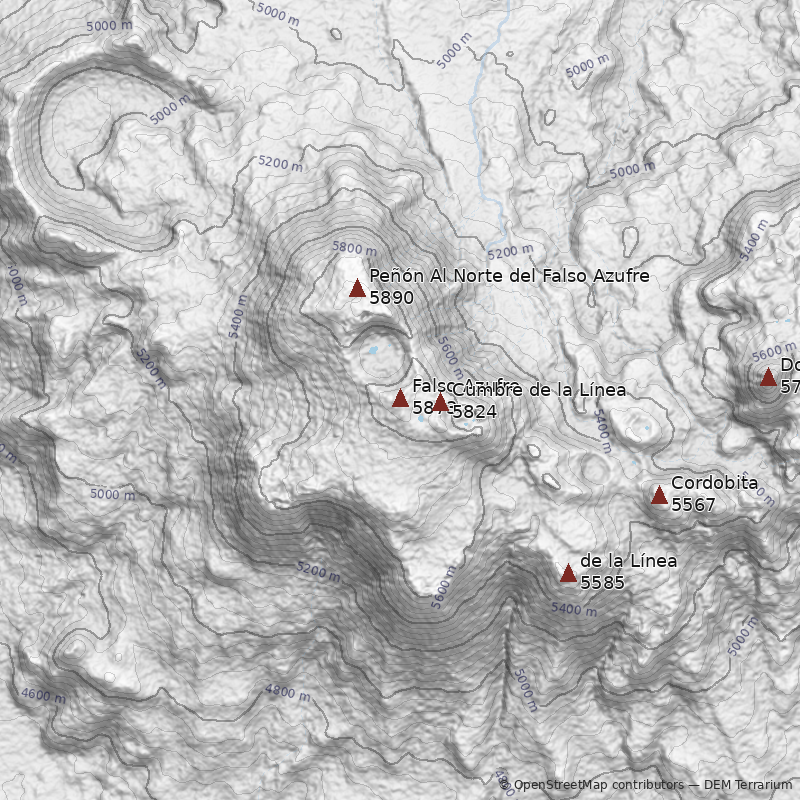 Mapa Volcán Falso Azufre
