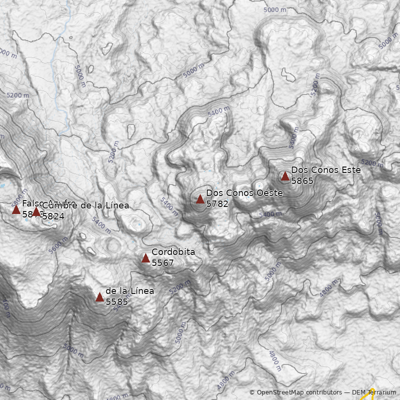 Mapa Volcán Dos Conos Oeste