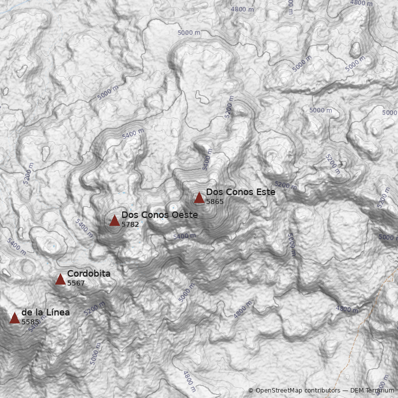 Mapa Volcán Dos Conos Este