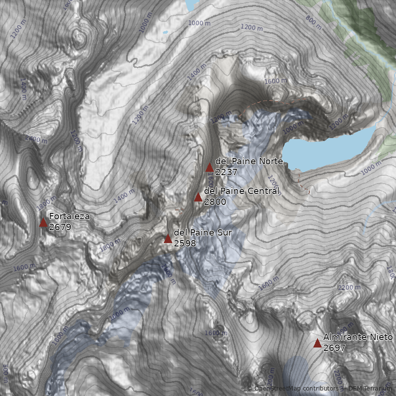 Mapa Torre del Paine Central
