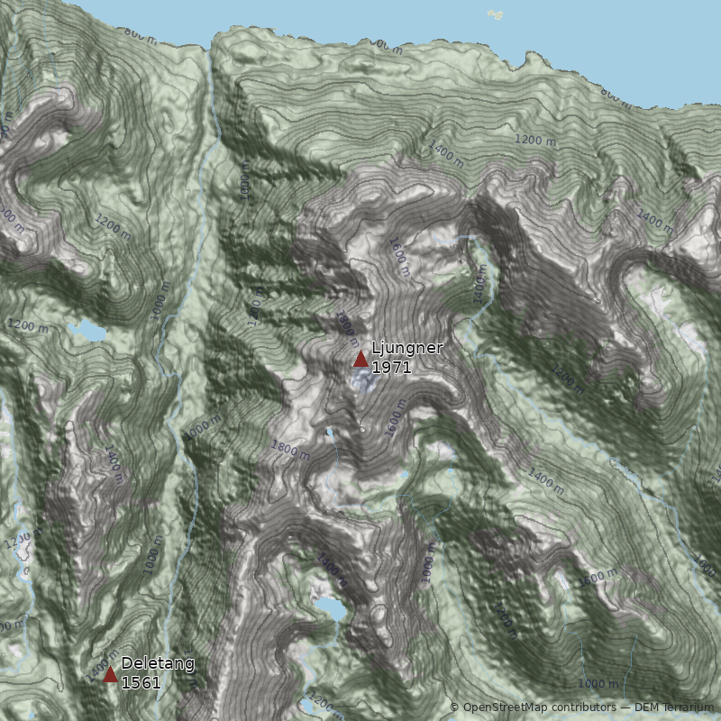 Mapa Cerro Ljungner