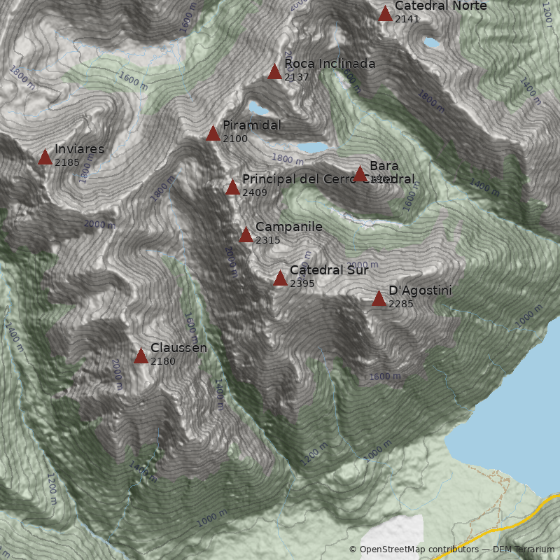 Mapa Cerro Catedral Sur