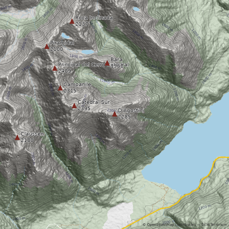 Mapa Pico D'Agostini