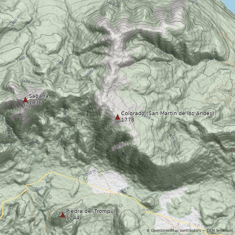 Mapa Volcán Colorado (San Martín de los Andes)