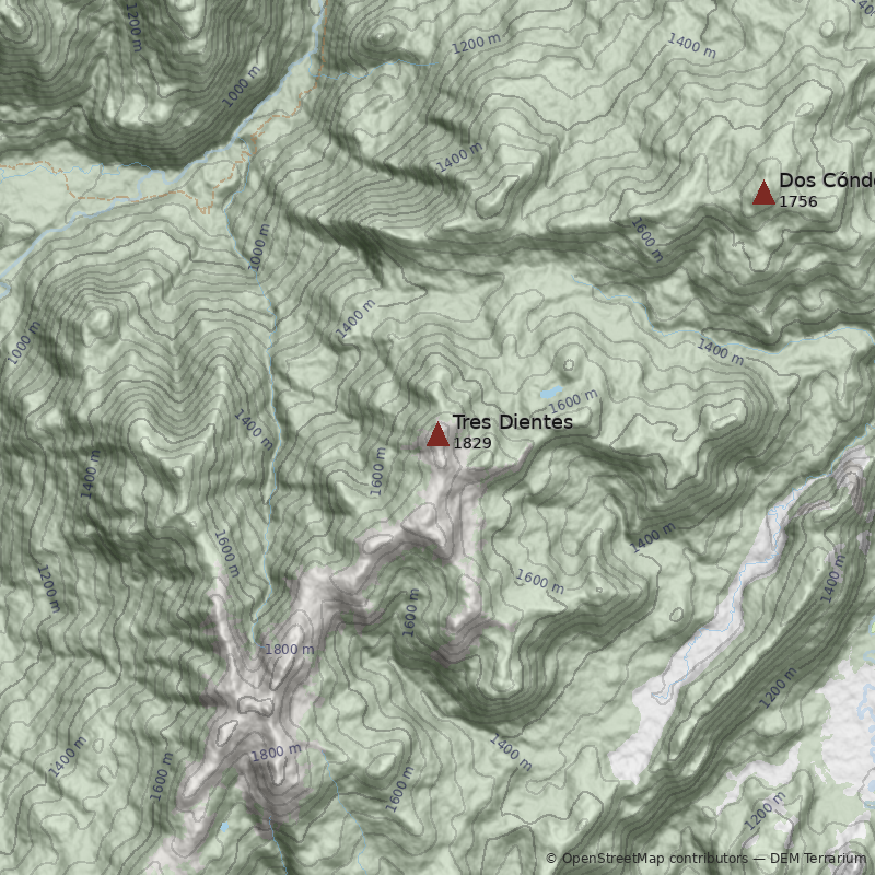 Mapa Cerro Tres Dientes